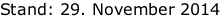 Stand: 29. November 2014